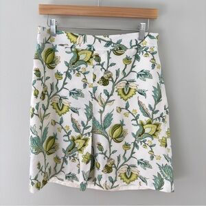 LOFT White Base Blue/Green‎ Lotus Flower Skirt